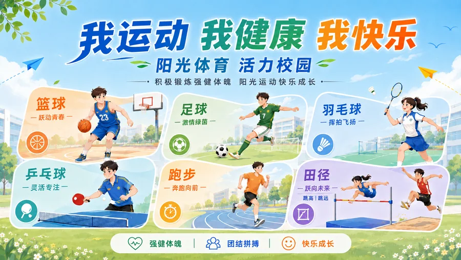 校园公益海报 健康运动