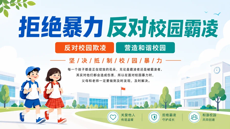 校园公益海报 反对校园霸凌