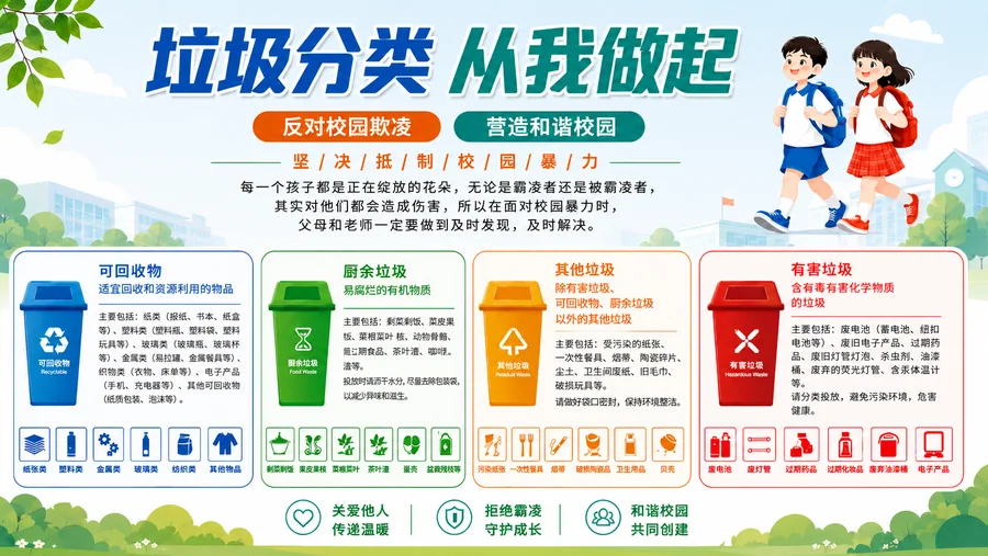 校园公益海报 垃圾分类