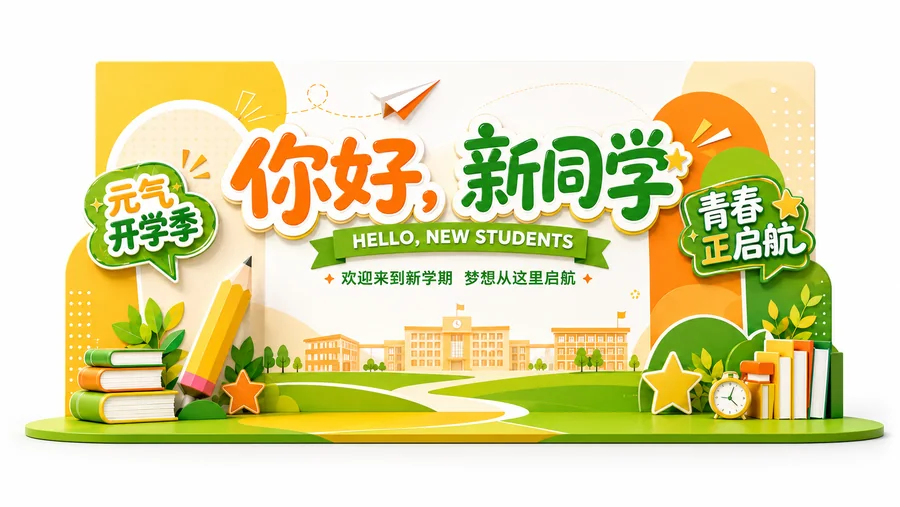 迎新美陈 校园背景板